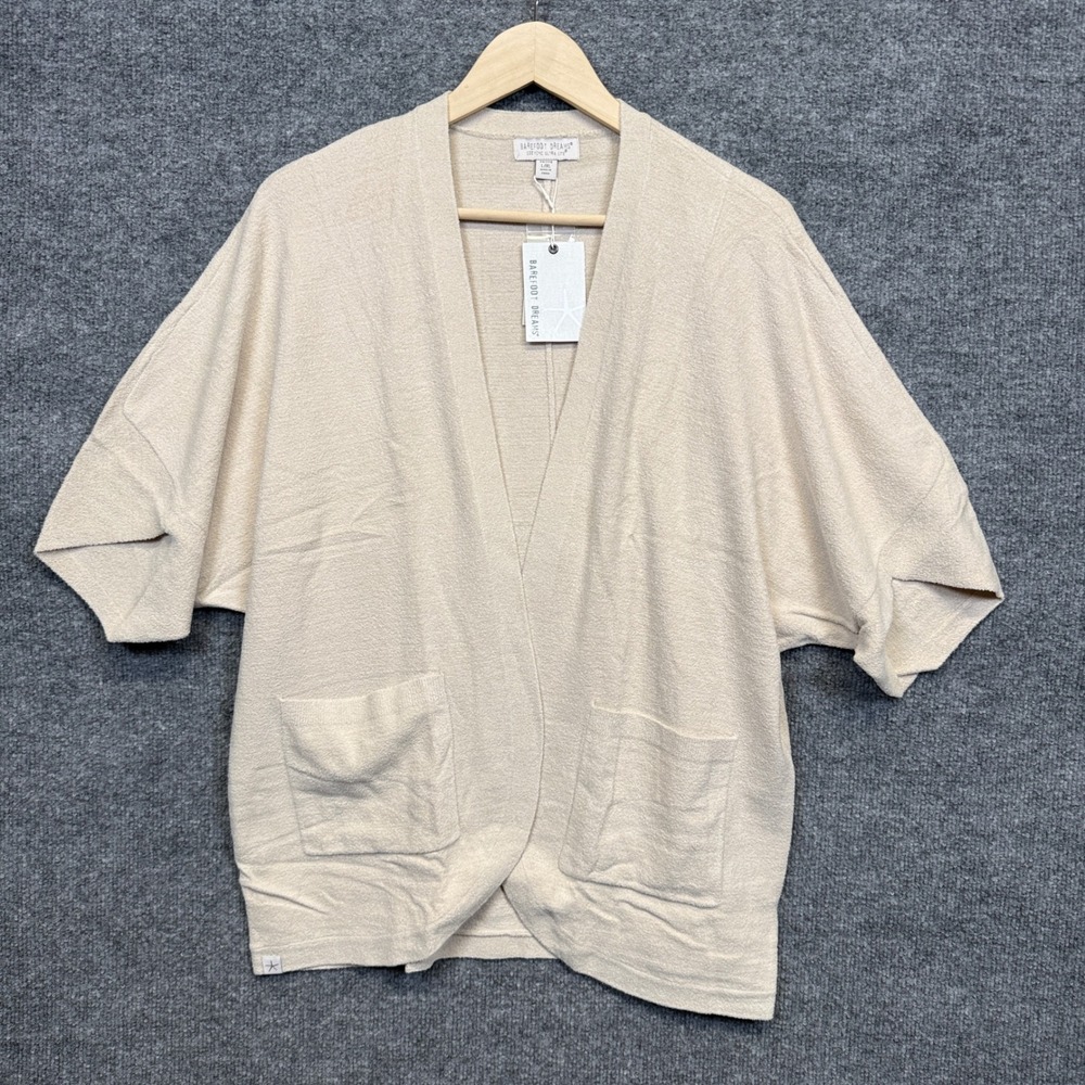Barefoot Dreams L/XL CozyChic Ultra Lite Cocoon Cardigan Bisque Layering Soft